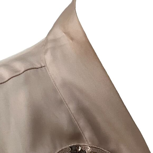 Victoria's Secret Georgette Flounce Robe Sequin Bow Champagne M/L - Picture 7 of 13